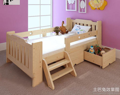 儿童床 护栏抽屉单人床 儿童守敬婴儿床